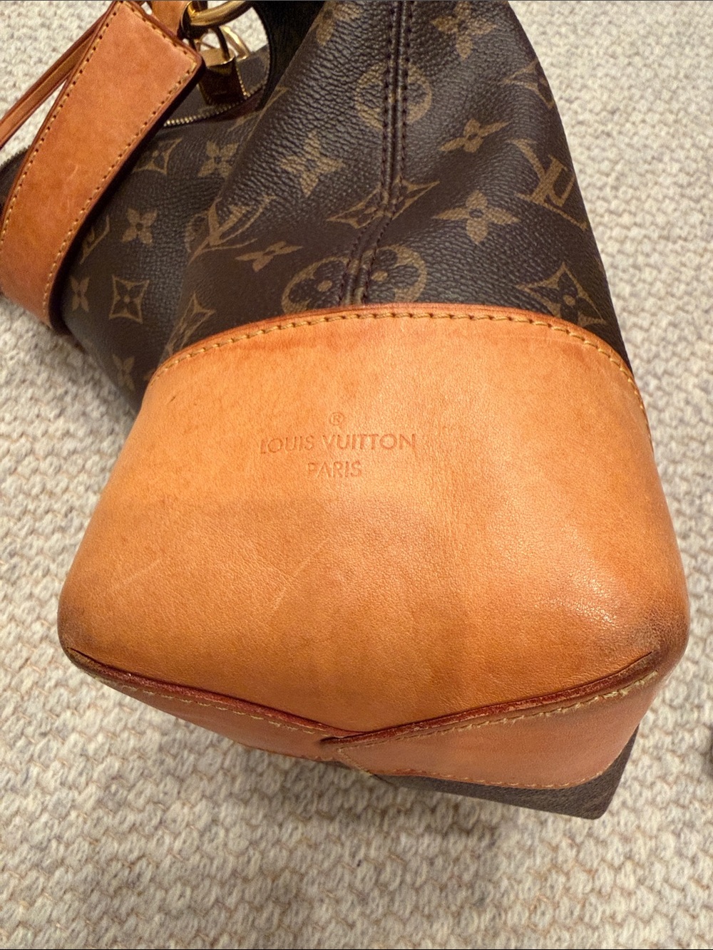 Louis Vuitton Berri MM MNG Monogram Canvas Shoulder Bag w Tan Leather Trim - Picture 14 of 16
